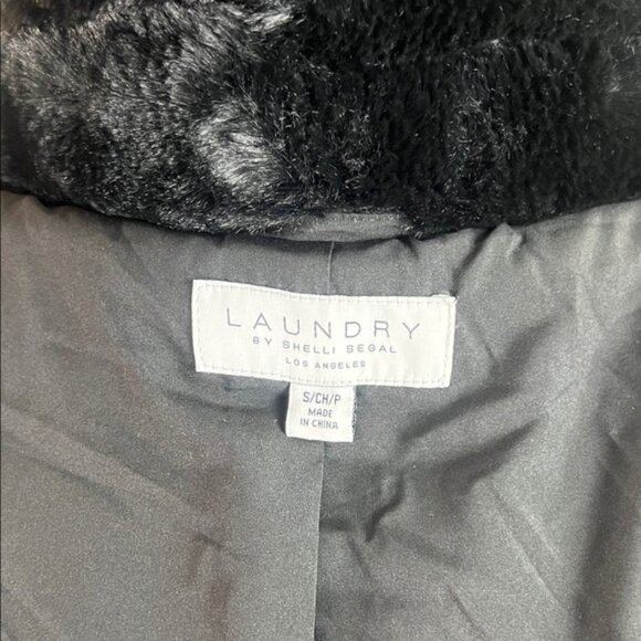 LAUNDRY • Women's Black Faux Fur Hooded Coat - Picture 5 of 6